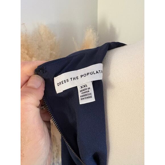 Dress the Population Andreas Wrap Top in Navy Blue Womens Plus Size XXL - Picture 11 of 11